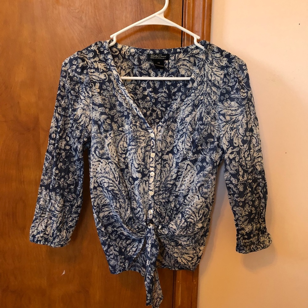 Lucky Brand Printed Button-Up Top